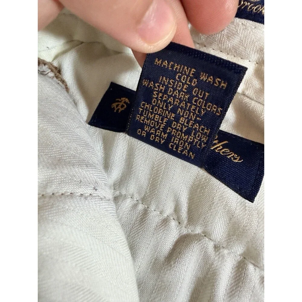 Brooks Brothers Pants Mens 33 X 30 Khaki Tan Hudson Advantage Chino Straight Leg